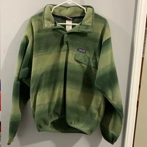 Men’s Patagonia Striped Green Synchilla Fleece Pullover